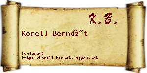 Korell Bernát névjegykártya